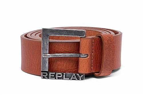 Replay Herren Gürtel aus Leder, Cognac 048 (Braun), 105