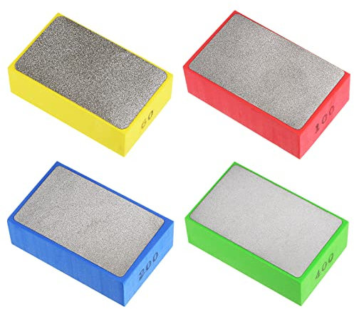 sourcing map 4Stk Polierscheibe Set 60# 100# 200# 400# Korn Schleifsteine für Schleifen Keramik Glas Fliese Beton Steine Marmor Holz