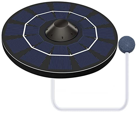 Rianpesn 5 Pompa 'Ossigeno aeratore per laghetto Solare - Pompa 'Ossigeno aeratore per laghetto Solare,Bolla d'Aria per Acquario, aeratore Solare per laghetti Senza Rumore per Aumento 'Ossigeno