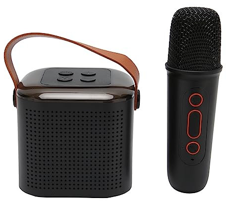 Portable Bluetooth Speaker and Microphone Set, Pa System RGB Speaker with Wireless Microphone Connection 3 Sound Units 200 ㎡ Sound Coverage to TV Cell Phone for Party (Black)