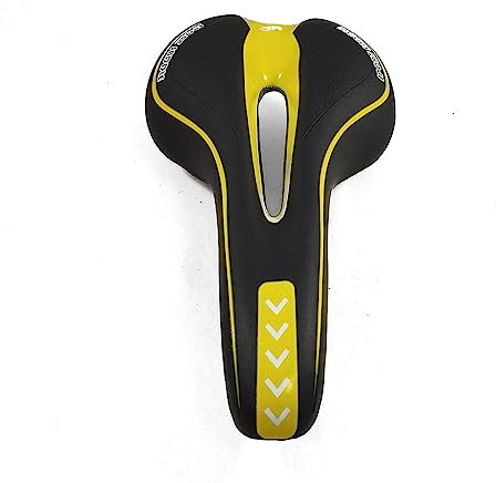 Bike Seat Fahrradsattel Gelb mit Ergonomisch Gel Komfort Bequemer Fahrrad Sattel für Mountain Bike MTB BMX Scooter Road Cruiser Urban City Bike Dreirad Rad Stuhl