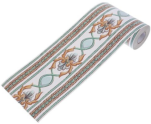 Veemoon Tapetenbordüre Wandaufkleber Pvc Selbstklebend 10cm x 10m Vintage Stil Abziehbar Ölbeständig Wohnraum Wanddeko Sockelleistenaufkleber Für Wohnzimmer Küche Bad