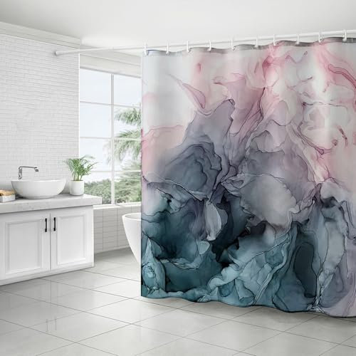 FAIRYGATE Dusch Vorhang Marmor Duschvorhang Badewanne Bunte Modern Duschvorhänge 180 x 180 cm Anti Schimmel Wasserdicht Polyester Stoff Waschbar Bad Vorhäng für Badzimmer mit 12 Haken B9010