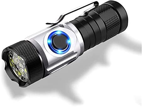 CXAPRDSH Rechargeable Flashlight, LED Torch, Water Resistant, 4 Modes High/Medium/Low/Strobe, Indoor/Outdoor (Camping, Hiking and Emergency Use)(Small)