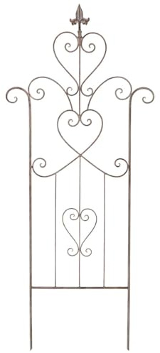 Rankgitter aus Eisen in Grau - Dekorative und robuste Rankhilfe 113 cm - Vielseitige Gartendekoration & Sichtschutz für Balkon, als Rankgitter für Rosen, Gurken und Kletterpflanzen
