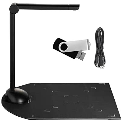 Scanner de Documents Portable avec OCR, Numériseur de Livres A3 pour Fichiers, Appareil Photo à Aplatissement Automatique pour Bureau et École