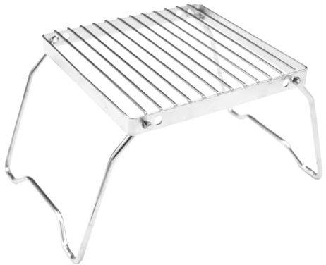 beiyaiey Folding Campfire Grill Portable StainlessSteel Camping Grill Grate Gas Stove Stand Outdoor Wood Stove Stand BBQ Grill