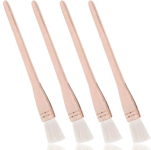 4 PCS Hake Brushes, 1 Inch Hake Brush Watercolour, Soft Goat Hair Brush, Flat HakeBrushes with Solid Wooden Handle Brushes for Watercolor, Pottery, Painting Arts