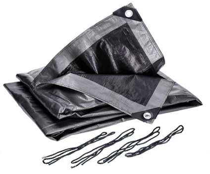 Lona Profesional de 6 x 8 m, 140 g/m², con Ojales (50 cm de Distancia), Impermeable, Resistente a los Rayos UV, Lavable, Lona de protección, Cubierta de Madera, para Muebles de jardín, Barco, Piscina