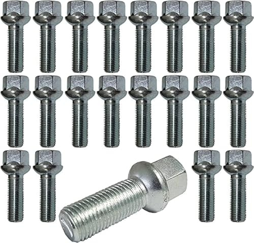 20 Radschrauben Radbolzen Kugelbund M12x1,5 45mm R12 passend für Mercedes Alufelgen