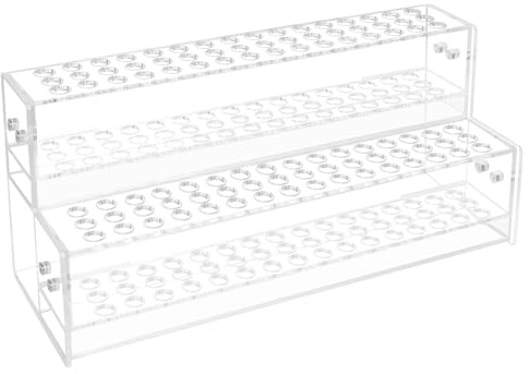 96-Slots Acrylic Pen Holder,2-Tier Pen Display Stand for Craft Shows,12mm Beadable Pens Stand Paint Brush Holder Pencil Organizer Makeup Brush Rack Art Brush Organizer for School Classroom Supplies