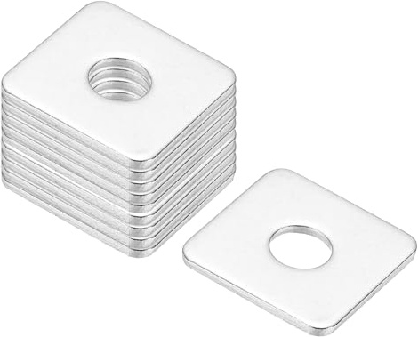 PATIKIL Arandelas Cuadradas M8x25x2mm, 24pcs Arandelas De Placa Cuadrada Arandelas Cuadradas De Montante Placa De Soporte 304 Acero Inoxidable Espaciador Plano Hardware Sujetador Tuerca