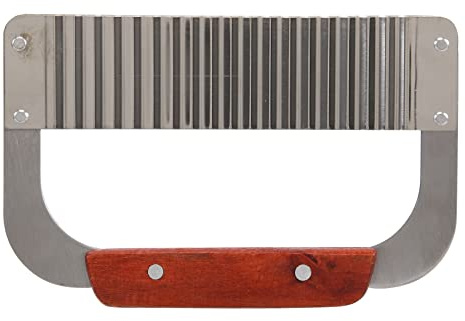 Agwuoetr Edelstahl Knistern Schneidwerkzeug Kartoffelchipsschneider Karottenschneider mit Holzgriff Lebensmittel GemüSe Schneidmesser