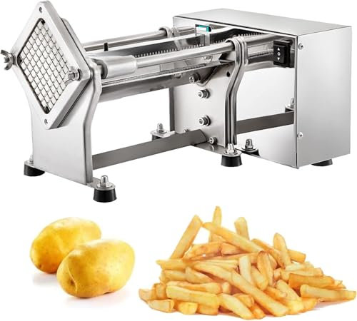 Electric Potato Fry Cutter Slicer Chipper - Automatic Commercial Machine for Restaurants - Efficient Potato Chopper for Industrial Use