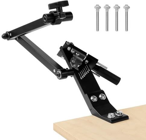VEVOR Affûteur de Lame de Tondeuse à Gazon 15°-45° Outil d'Affûtage Réglable avec 4 Broches d'Adaptation, Roulement à Billes, Poignée Élargie 25 mm, Compatible avec Plupart Meuleuse Angle Non Incluse