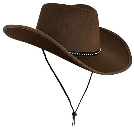 Ycfish Cowboy Hats, Western Cowboy Hat, Texan Cowboy Hat for Western Cowboy Fancy Dress Costume Halloween Party, Country Westerns Rancher Accessory