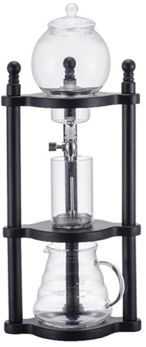 Cafetière à piston à infusion froide, Cafetière à glaçons de 600 ml, cafetière à infusion froide, tour à café à glaçons de grande capacité, verre fait à la main for la maison, les salons de thé, les c