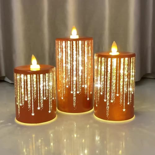BECCOBEAT Led Kerzen Flackernde Flamme Kerze mit Batterie Led Stabkerzen Herbstdeko Halloween Tisch Deko für Wohnzimmer Fensterbank Schlafzimmer Badezimmer (orange)