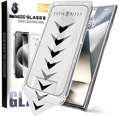 Evotech Schutzfolie, 2 Stück, Evotech Screen Protector for Samsung S22/S23/S24/S25 Plus Ultra, 3 in 1 Invisible Artifact Screen Protector - Dust Free Without Bubbles (S23,Sichtschutz,Weiß)