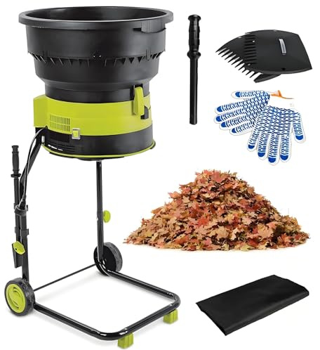 CGLYYDS Biotrituratore Elettrico per Foglie e Compost, trituratore ad Alta Potenza da 2500 W con Ruote e Sacco di stoccaggio,cippatore a 8000 Giri/min,per Pulizia del Giardino Powercord×30m