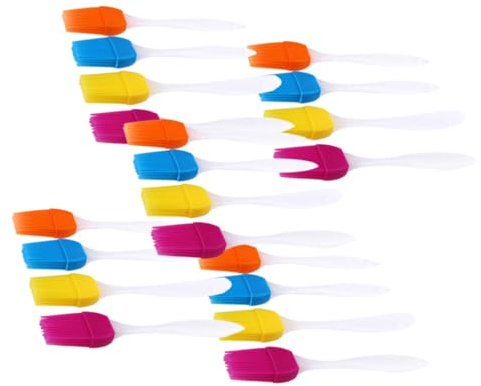 iplusmile 20 pezzi Pennelli in Silicone per Cucina e Forno Spazzola da Barbecue e Pennello per Dolci con Manico Ergonomico Riutilizzabile e Facile da Pulire Colori Casuali Colore Casuale
