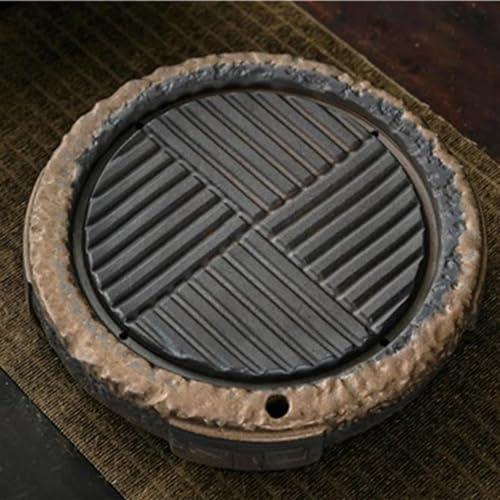 Service Plateau Thé En Céramique Rétro Doré Trempage Sec Théière Japonaise Type De Stockage Petite Table Service Kung Fu Services A Thé Portables(17x17x3.2cm)