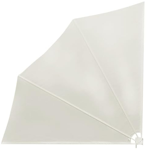 Frdhee Markise Balkon Sonnenschirm Klein, Faltbarer Balkonfächer Creme 140×140 cm, Strandschirm windfest stabil
