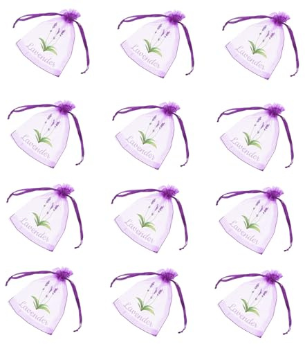 Artibetter Sacchetti Vuoti Porta Lavanda e Profumi in Organza Viola Coulisse, Sacchetti Multiuso per Spezie, Gioielli e Cassetti, Set da 20 Pezzi per Ambienti Profumati e Salvaspazio