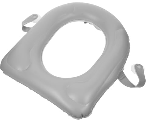 UKCOCO Tragbare Aufblasbare Toilettensitzerhöhung mit Saugnapf PVC 17.7X15.4X3.9 Zoll Hygienisch und Leicht zu Reinigen für Senioren und für Camping und Reisen