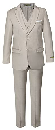 Spring Notion Boys' Modern Fit Tan Suit 3-Piece Set 12
