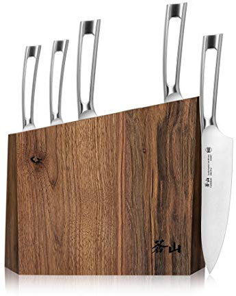 Cangshan TN1 Series 1024838 Swedish 14C28N Steel Forged 6-Piece Knife Block Set, Walnut