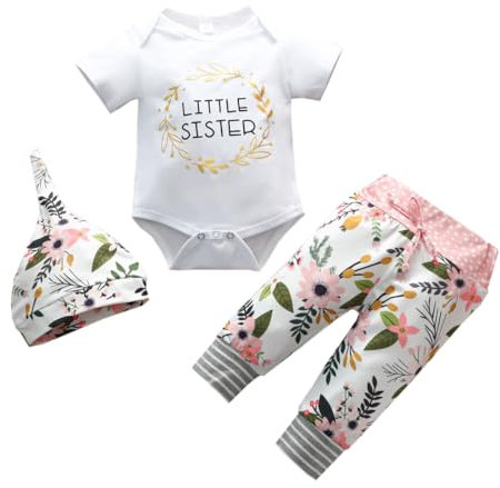 Winmany småbarn baby flickor syster matchande kläder sparkdräkt blommig byxor kjol klänning, 5-6 År