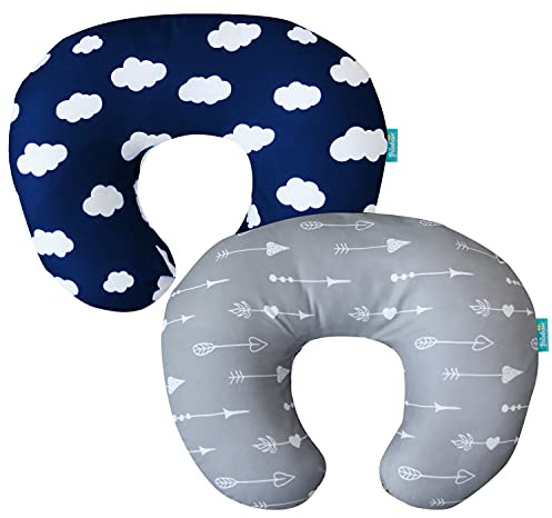 Biloban Nursing Pillow Cover 2 Pack for Breastfeeding Pillow, Ultra Soft and Cozy Nursing Slipcovers, Snug Fits for Boppy, Perfect Choice for Mom