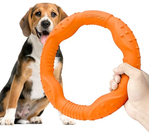 LaRoo Flytande flygande hundskivleksaker, sommar husdjursträning utomhus hållbara tuggleksaker för medelstora och stora hundar (medium orange/22 cm)