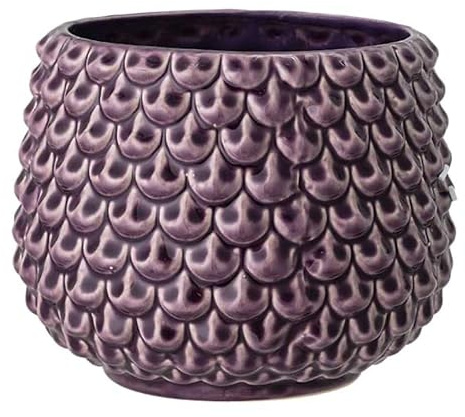 Nordring Retro Übertopf Vintage Pflanztopf für Zimmerplanzen Blumentopf Pino L (16,5 cm ø), lila, Keramik
