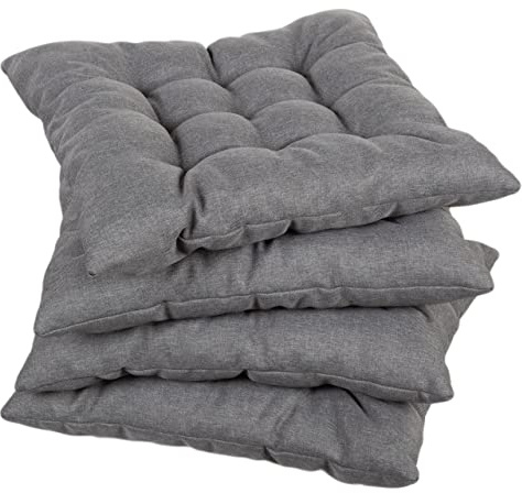 Gutekissen® Stuhlkissen gesteppt Quadrat Polsterauflage Auflage für Stühle/Bänke für Haus und Garten Sitzauflage Gartenkissen Sitzkissen viele Farben (60x60, Grau, 1)