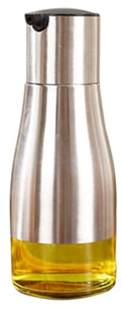 Kichvoe Sojasauce Menage Kochen Öl Spender Ölschale Aus Edelstahl Salat Dressing Shaker Öl- -Flaschen Edelstahl Öl Flasche Essig Flaschen Essigflaschen Soja Flasche Speiseöl Glas