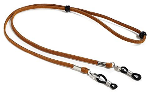 RESKIO Brillenketten Brillenband for Frauen Leder Multifunktions Halskordel Elegante Brillenkette Schnurhalter (Color : Braun, Size : 1)