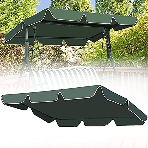 YURCI Swing Chair Canopy Replacement, Garden Replacement Canopy for Swing Seat 2 & 3 Seater, Only for Swing Chair Top Hammock Cover Porch Top Cover Seat(Cover Only)(Size:164 x 114 x 15cm), Green