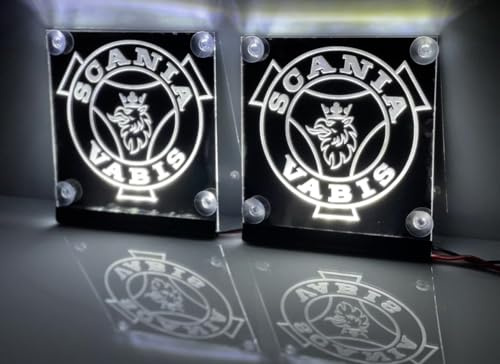Tbliczka led Scania Narożnikowa 2 sztuki Podświetlana Tablica z Logo Scania NA Przednią szybe