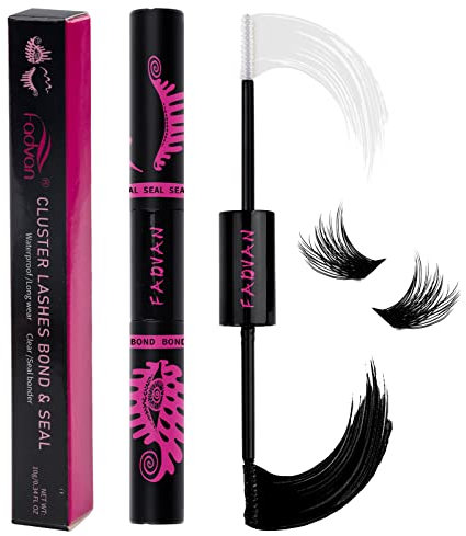 FADVAN Colle Faux Cils Cluster Lash Bond et Seal 72h DIY Cils en Grappe Adhésif Colle Extension de Cils Individuel Professionnel Imperméable pour Cluster Lashes 10ml