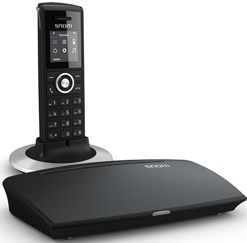 Snom M325 Singlecell IP-DECT-Paket, Schnurlos Set, DECT IP Telefon + Basisstation (M300-Basisstation und M25-Mobilteilpaket, bis zu 20 Mobilteile, bis zu 5 parallele Anrufe), Schwarz, 00003955