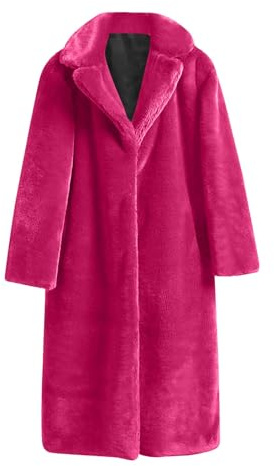 Lange Kunstpelze Mantel Damen Einfarbig Faux Pelzmantel Große Größen Winterjacke Umlegekragen Pelzjacke Winter Warme Felljacke Kuschelig Kunstfell Jacke Langarm Übergangsjacke Wintermantel 5XL