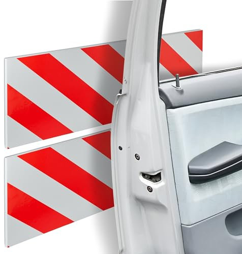 Relaxdays Garaje, 2 Unidades Bandas Protectoras Pared de Parking Set de 2, Autoadhesivas, 20x50 cm, Antiarañazos, Reflectantes, Rojo/Negro, Gomaespuma, 10 x 50 cm