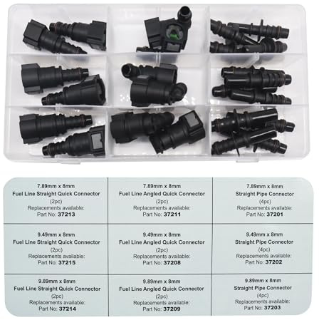 HISports 24pc Fuel Line Hose Pipe Quick Release Kit Connect 34029 | Assorted Fuel Line Quick Connector Kit