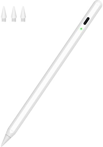 Stift für iPad 2024-2018, Stylus Pen für iPad mit Handfläche Ablehnung &Neigungssensitivität, Pencil für ipad 10/9/8/7/6 Mini 6/5 Air 5/4/3 Pro 11''/12,9''