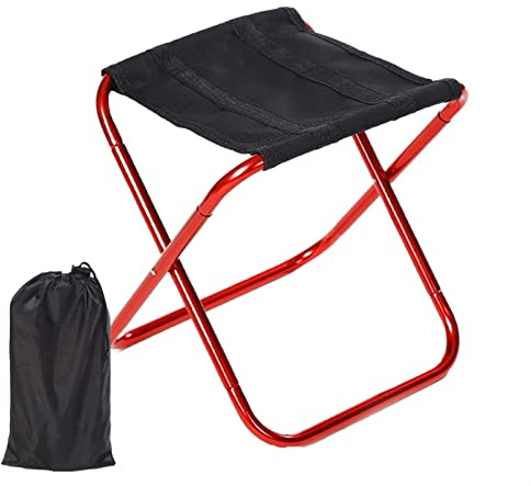 ISCBAFYX Sgabello Addensato da Campeggio all'aperto Piccola Sedia Portatile Pieghevole in Lega di Alluminio Sgabello Panca Sgabello Mare Ultraleggero Picnic Pesca(Rosso)
