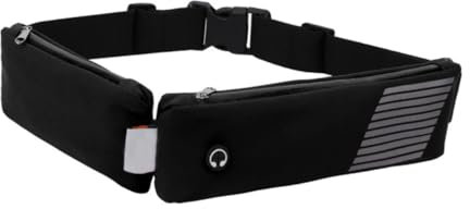 HANABASS Outdoor-Sport-telefontasche Tragbarer Laufgürtel Schweißfest Regenfest Gürteltasche Hüfttasche Zum Joggen Radfahren Wandern Schwarz Durchschnittliche