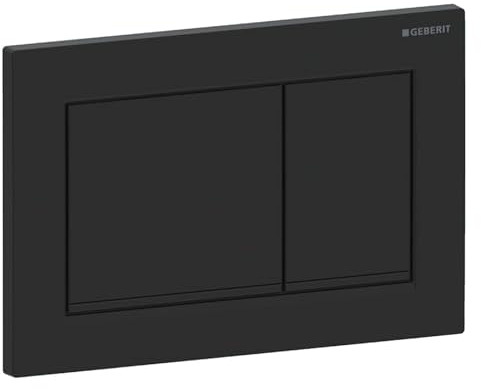 Geberit Omega20 Betätigungsplatte, für 2-Mengen-Spülung, eckig, 115.080.16.1, Farbe: Schwarz matt lackiert