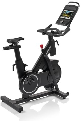 HAMMER Speedbike Speed Race SR, Indoor Cycle, 20 kg Schwungmasse, 10,1 Zoll TFT-Display, Bluetooth Anbindung, kompatibel mit Kinomap und Zwift